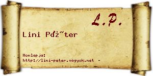 Lini Péter névjegykártya